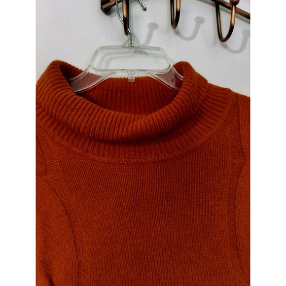 3289) C&A Est 1841 Burnt Orange Cowl Neck Cable Knit Wool Blend Sweater XXL - Picture 6 of 11